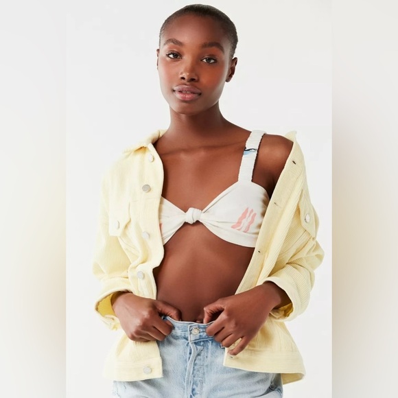 NWT Urban Outfitters BDG Pastel Yellow Corduroy Trucker Jacket - Picture 9 of 10